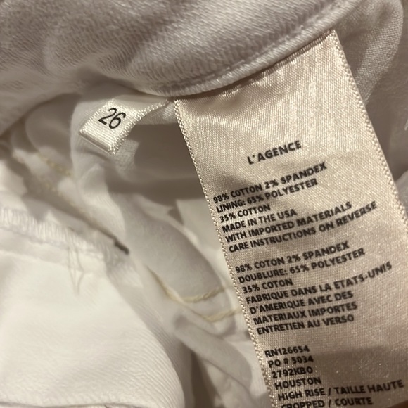 L’agence "Houston" High Rise wide-leg cropped jeans in white - Picture 7 of 15